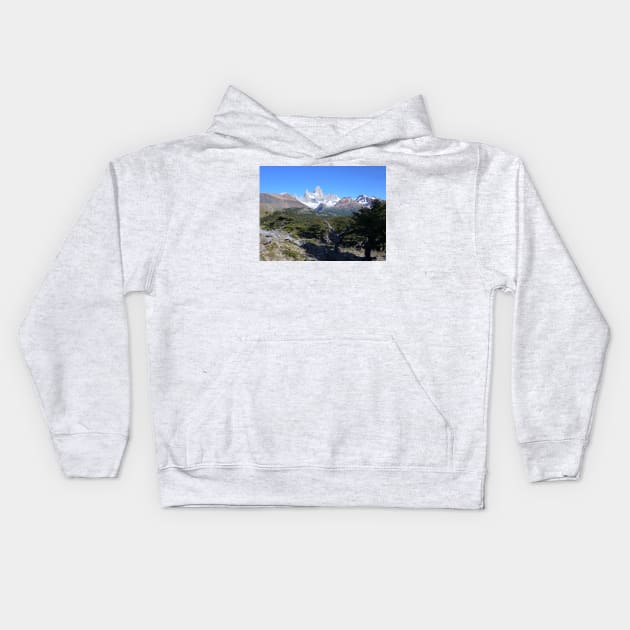 Mount Fitz Roy El Chalten Kids Hoodie by stevepaint